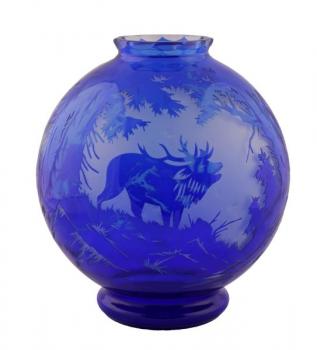 Vase - blaues Glas - 1960
