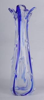 Vase - klares Glas, blaues Glas - 1960