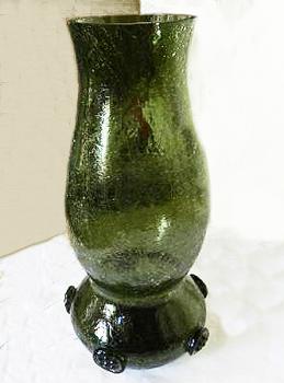 Vase - grnes Glas - 1930
