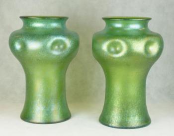 Zwei Vasen - Irisierend Glas - Johann Ltz Witwe - Kltersk mln (Klostermhle) - 1905