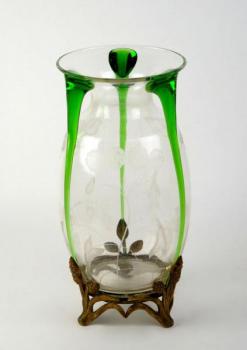 Vase - Messing, klares Glas - 1910