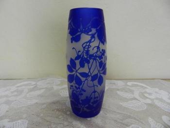 Vase - Glas, blaues Glas - 1930 Vase - Glas, blaues Glas - 1930