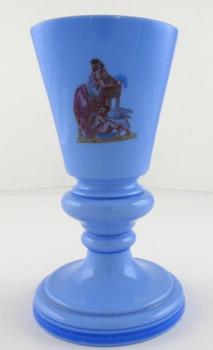 Becher, Vase aus blauem Opakglas  Becher, Vase aus blauem Opakglas