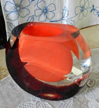 Vase - handgemachte Glas - 1960 Vase - handgemachte Glas - 1960