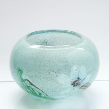 Vase - klares Glas, blaues Glas - 1940