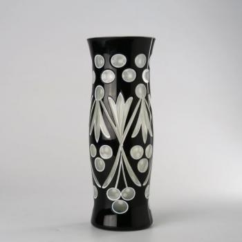 Vase - klares Glas, Milchglas - 1920